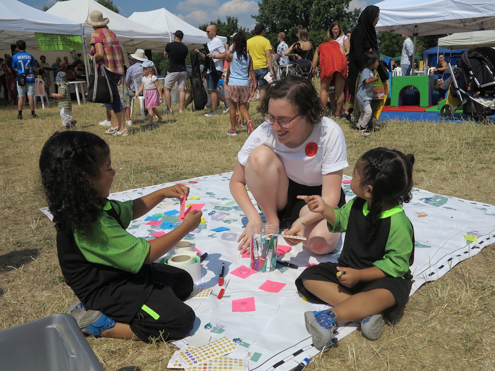 Figure 3: ‘Map Our Stockwell’ launch event at the Stockwell Festival with community members - 
