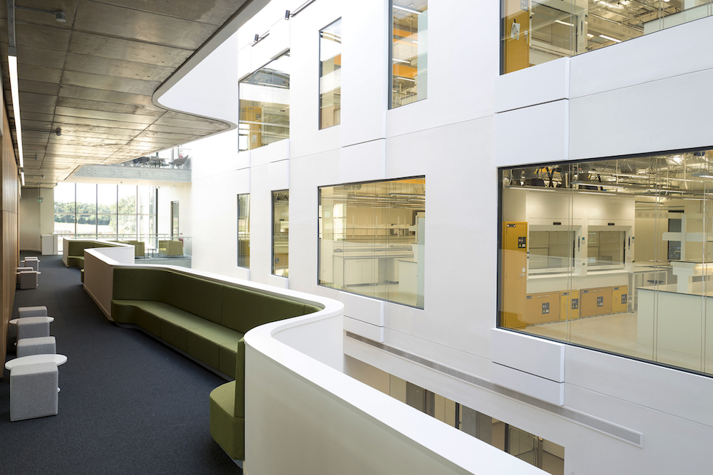 Visual connections from office to lab, and between floors across the atrium, puts science on show, helping demystify scientific endeavour - Nick Guttridge
