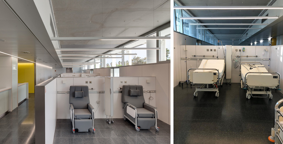 Figure 2: Reorganisation of the day hospital area in Building B for additional beds - 