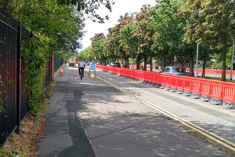 A temporary cycle lane in Liverpool, June 2020 - Pete on Flickr (CC licence)